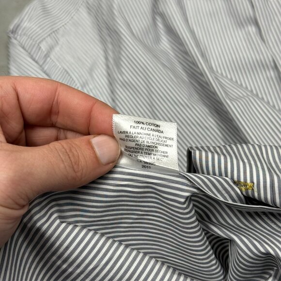 Samuelsohn Thomas Mason Dress Shirt French Cuffs Italy Striped 17 1/2 XL - Picture 11 of 12